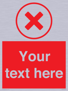 Custom red background, red cross in circle sign